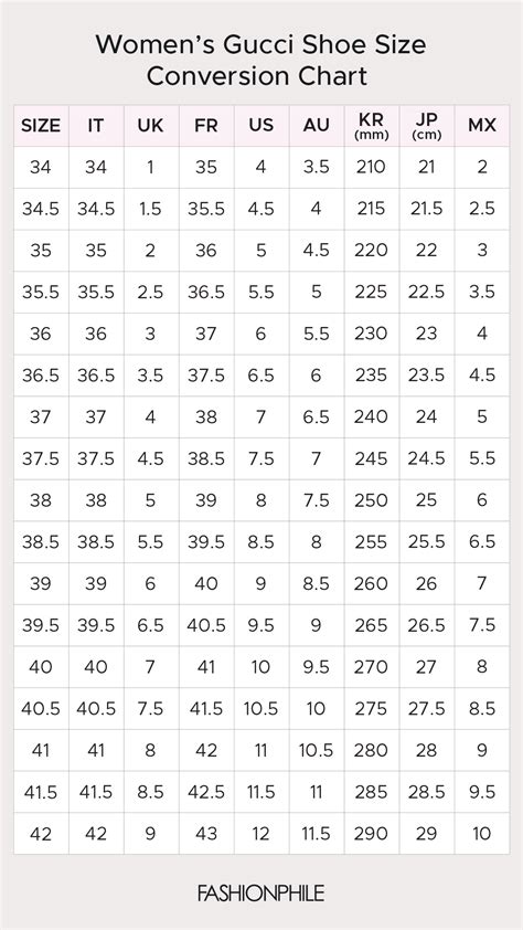 gucci ace size guide|gucci size conversion chart.